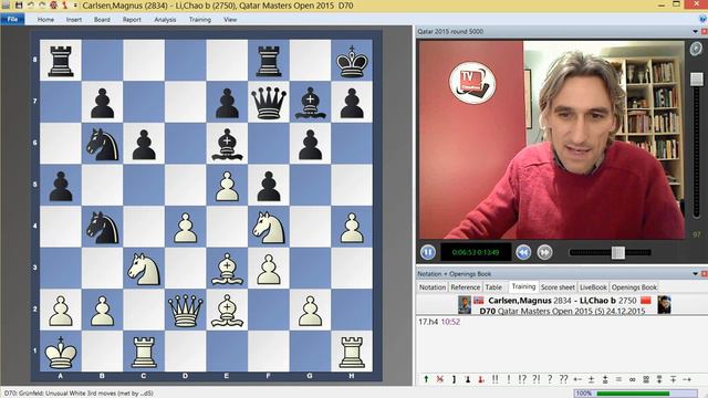 Qatar Master 2015 Round 5 Carlsen vs Li Chao