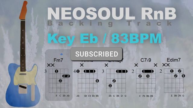 NeoSoul RnB Guitar Backing Track Jam in Eb 83bpm