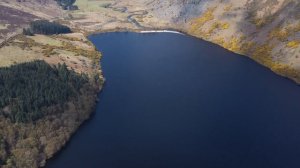 Lough Dan From Above, County Wicklow, Ireland. Cinematic 4K Drone Video