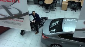 Harley Davidson in Bruce Bennett Nissan Showroom