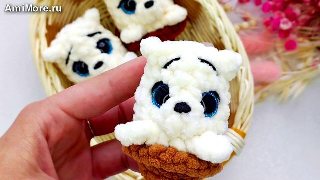 Амигуруми: схема Мишка в корзинке | Игрушки вязаные крючком