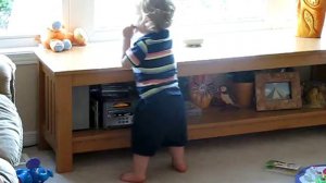 Liam Anderson dancing to his favourite CD