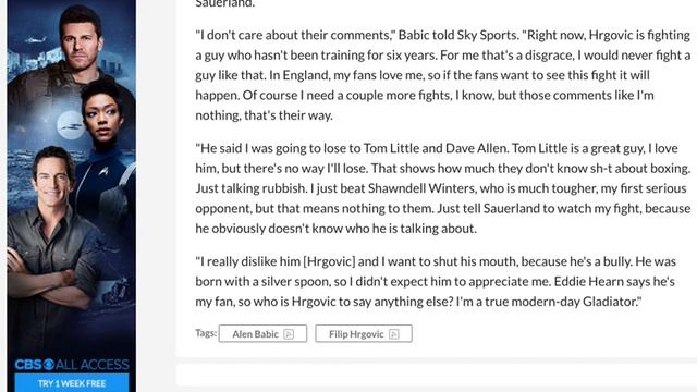 Alen Babic: Filip Hrgovics Upcoming Fight Is A Disgrace RDCR boxing