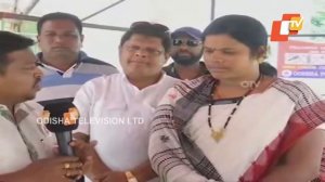 BJD's Padmini Diyan reacts to media after winning Kotpad Assembly seat