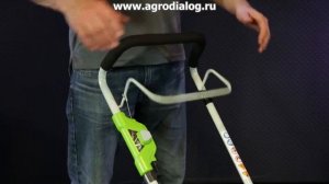 Аккумуляторный культиватор Greenworks G40TL – запуск и остановка