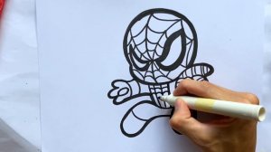 РИСУЕМ ЧЕЛОВЕКА ПАУКА ПО ШАГАМ. ДЛЯ НАЧИНАЮЩИХ. КАК РИСОВАТЬ ЦВЕТНЫМИ КАРАНДАШАМИ ШАГ ЗА ШАГОМ