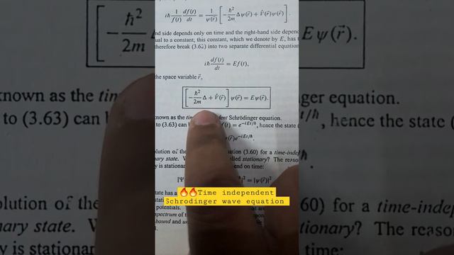 Time independent Schrodinger wave equation@PhysicsCoach.