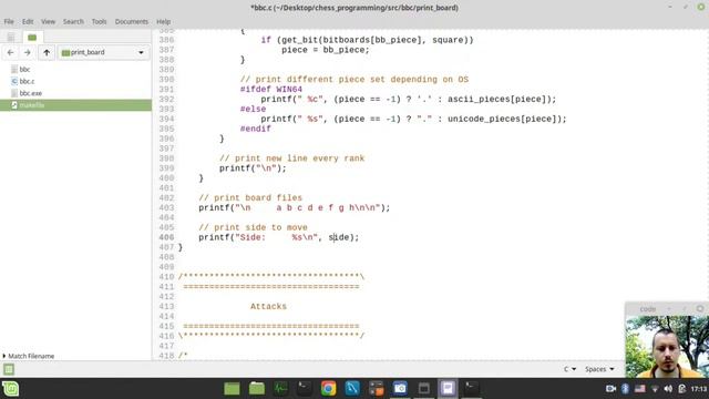 18-Bitboard CHESS ENGINE in C printing CHESS BOARD position and game state variables смотреть онлайн