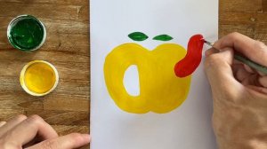 КАК НАРИСОВАТЬ ЯБЛОКО КРАСКАМИ. ПО ШАГАМ
