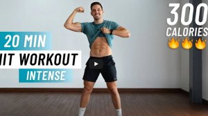 20-минутная жиросжигающая HIIT-тренировка - кардио для всего тела, без оборудования, без повторов