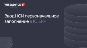 Ввод НСИ первоначальное заполнение  1С:ERP