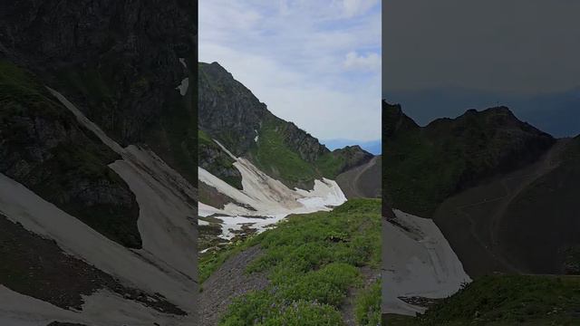 Снег в горах, Красная Поляна, Роза Хутор, Краснодарский край Snow in the mountains, Krasnaya Polyana