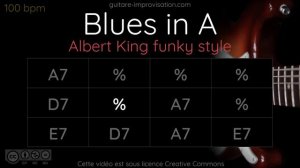 Blues in A _ Albert King Funky Style __ 100 bpm