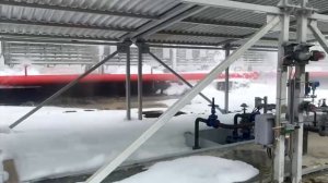 Испытания систем орошения и пенного подавления испарений пролива жидкого аммиака в порту Тамань