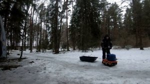 Погрузка мотобуксировщика Белка в багажник. Вот так вообще легче лёгкого.