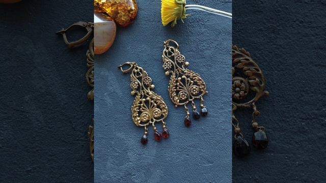 Серьги с сердоликами