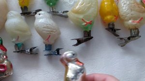 Выпуск 13 "Птичий двор". Елочные игрушки СССР 50-70годов. Цыплята, утята, куры, утки ...