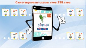 Схема слова Ландыш. Приложение Android на смартфон "1 Класс. Схемы слов" (238 слов).