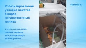 Роботизированная упаковка с помощью SCARA-роботов Delta Electronics серии DSR