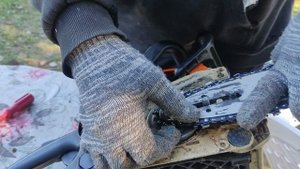 Как заменить цепь на бензопиле STIHL MS 180
