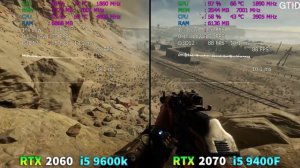 RTX 2060 i5 9600k vs RTX 2070 i5 9400F Test in 8 Games