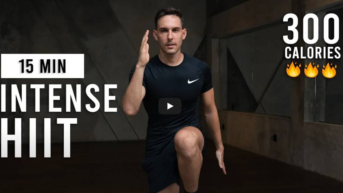 15-минутная интенсивная HIIT-тренировка для сжигания жира и кардио (без оборудования, без повторов,