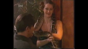 Relic Hunter - High Heeled villainess tripped and knocked out by heroine using a whip