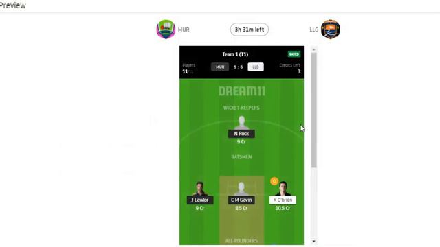 MUR VS LLG DREAM11,MUR VS LLG DREAM TEAM,MUR VS LLG DREAM11 PREDICTION IN TAMIL,TODAY MATCH