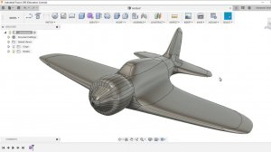 Самолет WWII в Autodesk Fusion360 (этюд без звука)