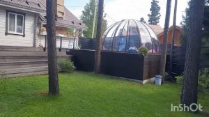 Озор купольной беседки над новым бассейном.