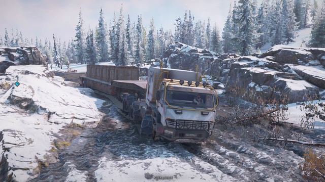 Heavy "Drilling Parts Delivery" in the SNOW (Azov 42-20 truck) | SnowRunner