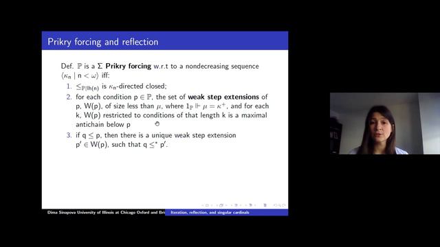 Dima Sinapova: Iteration, reflection, and singular cardinals