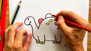 КАК НАРИСОВАТЬ ДИНОЗАВТРА/ РИСУЕМ ДИНОЗАВРА/ ДЛЯ ДЕТЕЙ