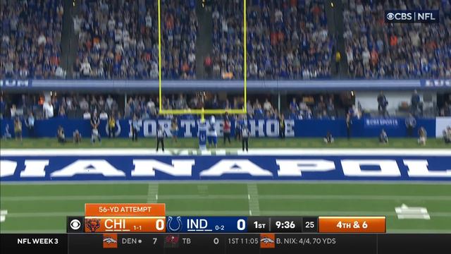 Cairo Santos' 56-yard FG is on line, but it lacks the necessary distance to clear crossbar