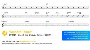 Smooth Jazz Groove Jam Track in B minor  Smooth Talker  - BJT #104