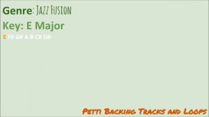 Jazz Fusion Guitar Backing Track in E Major