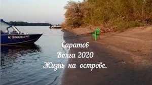 Саратов . Волга . Остров.  Жизнь на острове летом