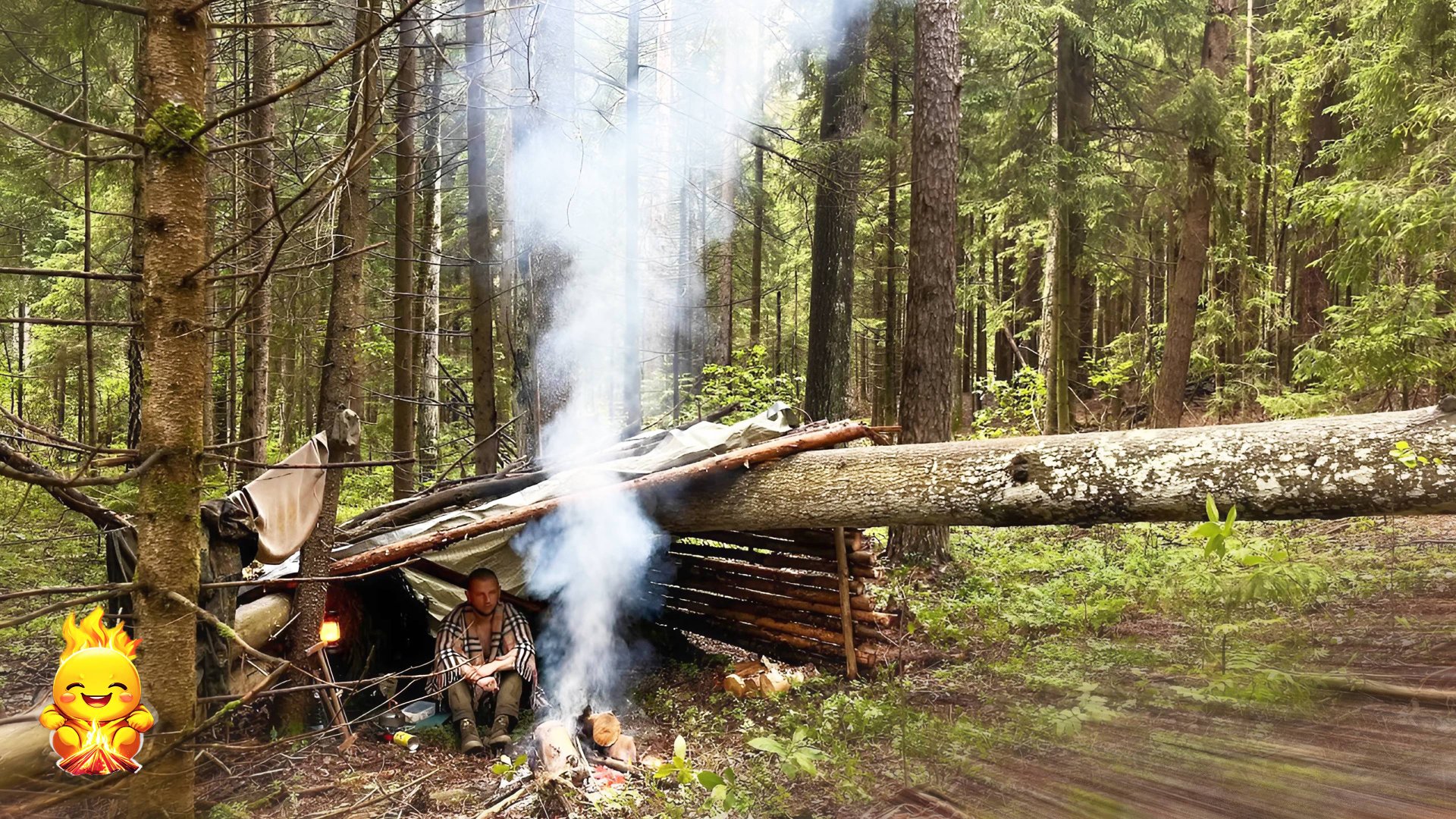 СТРОИМ УБЕЖИЩЕ для ВЫЖИВАНИЯ в диком лесу | УКРЫТИЕ от дождя и ветра ВДАЛИ ОТ ЦИВИЛИЗАЦИИ | АСМР смотреть онлайн
