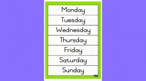 Дни недели на английском языке. Days of the week.