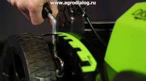 Аккумуляторная газонокосилка Greenworks GD40LM45 – регулировка высоты скашивания