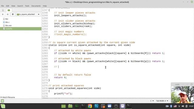 21-Bitboard CHESS ENGINE in C implementing routine to find out whether SQUARE IS ATTACKED смотреть онлайн