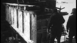 Строительство Октябрьского моста, 1955