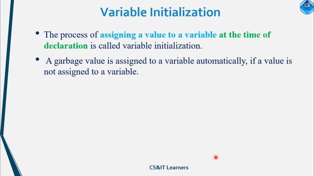C Language |Ch9 |Variable |Variable Declaration |Variable Initialization |Rules for Naming Variable