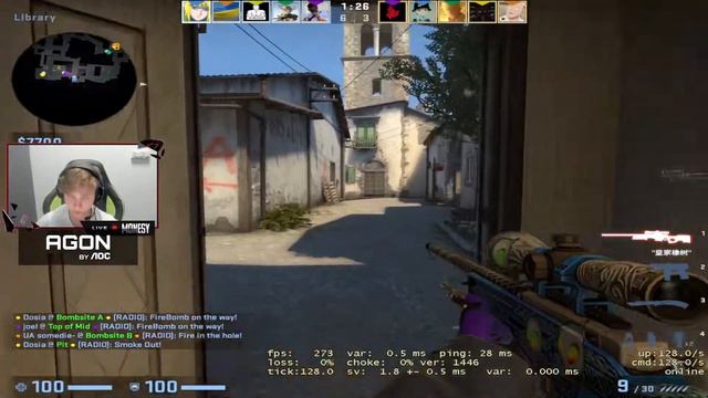 m0NESY plays faceit on inferno