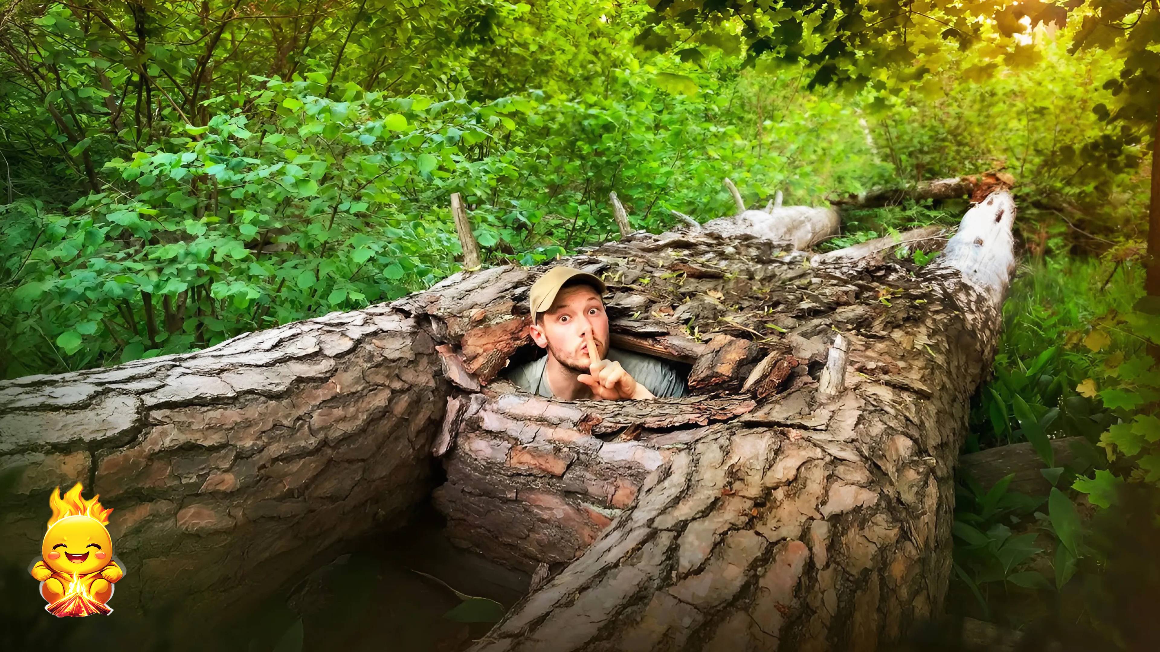 САМОЕ СЕКРЕТНОЕ УКРЫТИЕ между двумя деревьями. Бушкрафт, Выживание, Ночевка в лесу, Дикий кемпинг смотреть онлайн