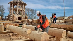 Строительная площадка  _ Ангарские терема _ срубы из кедра