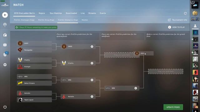 CS:GO StarLadder Berlin Major CHAMPIONS STAGE Pick'Em смотреть онлайн