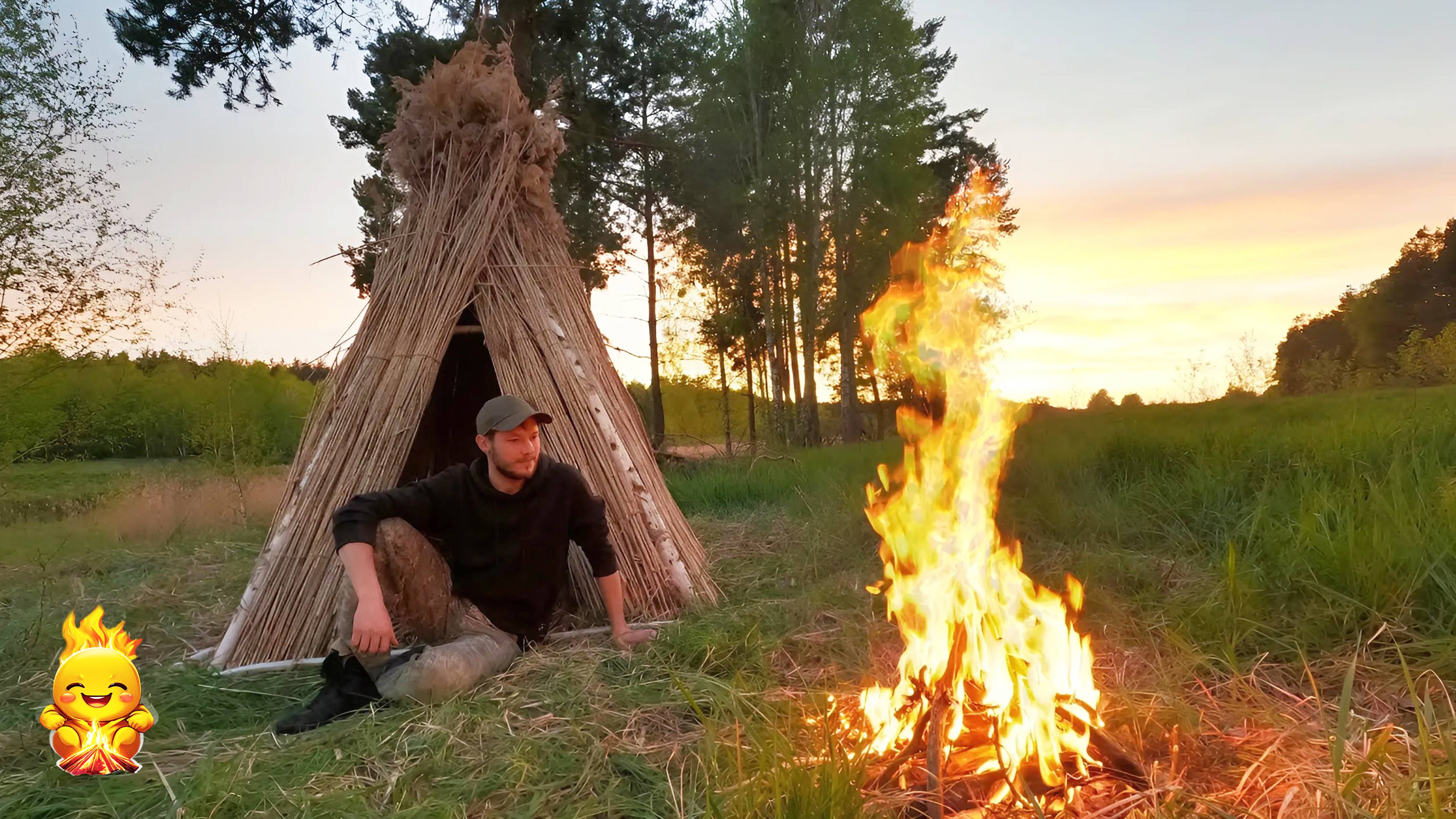 Строительство приюта для выживания из тростника | Улитки на гриле в стиле ВЫЖИВАНИЕ - БУШКРАФТ смотреть онлайн