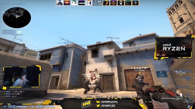 ЖЁСТКИЙ КОМБЕК СИМПЛА НА ФПЛ!ВАК МОМЕНТ СИМПЛА!CS:GO