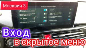 Скрытое меню и отключение датчиков давления шин | Москвич 3